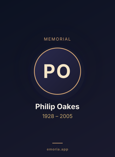 Memorial portrait of Philip Oakes