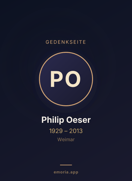 Gedenkportrait von Philip Oeser