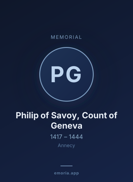 Memorial portrait of Philip of Savoy, Count of Geneva