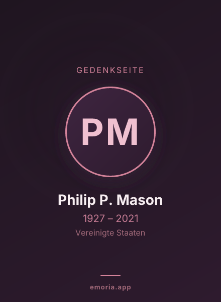 Gedenkportrait von Philip P. Mason