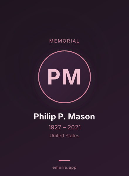 Memorial portrait of Philip P. Mason