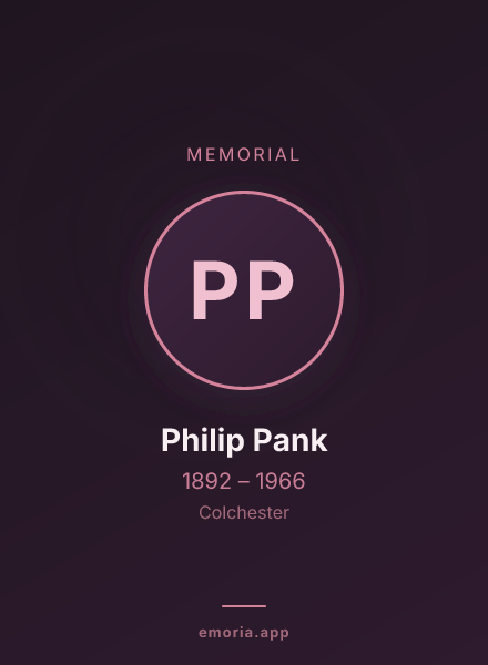 Memorial portrait of Philip Pank