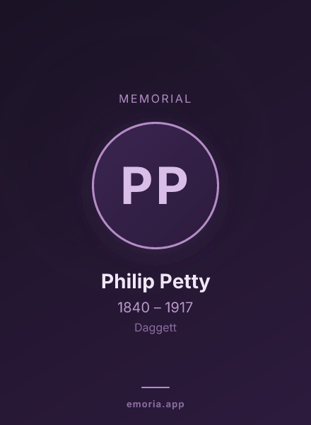 Memorial portrait of Philip Petty