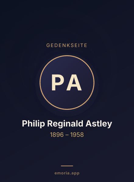 Gedenkportrait von Philip Reginald Astley