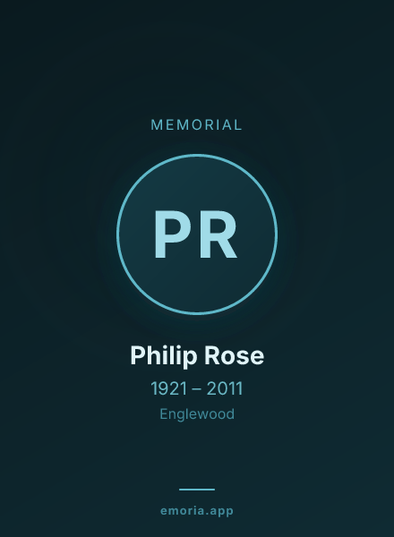 Memorial portrait of Philip Rose