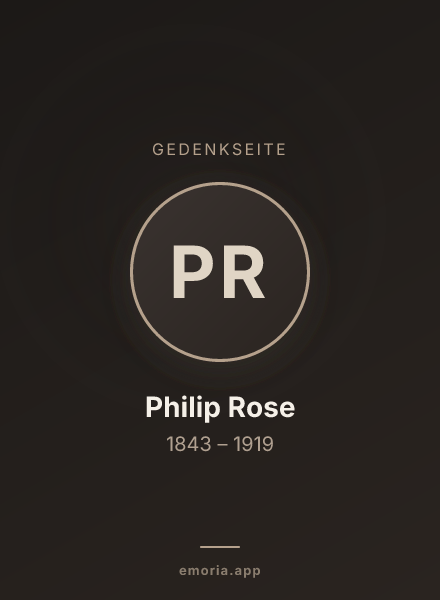 Gedenkportrait von Philip Rose