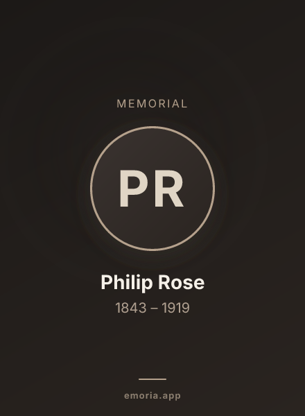 Memorial portrait of Philip Rose