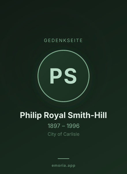 Gedenkportrait von Philip Royal Smith-Hill