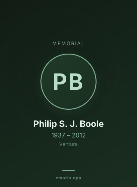 Memorial portrait of Philip S. J. Boole