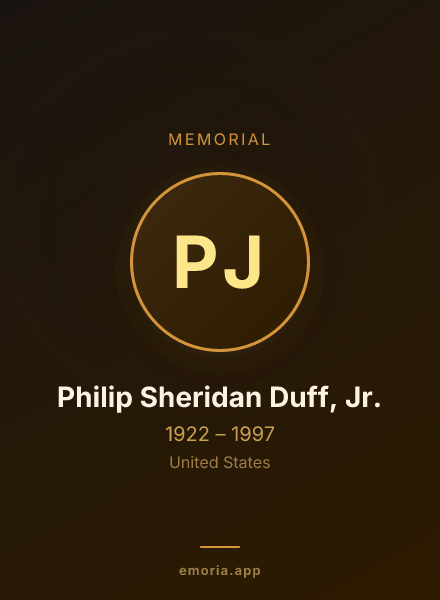 Memorial portrait of Philip Sheridan Duff, Jr.