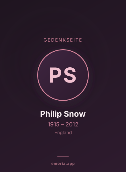 Gedenkportrait von Philip Snow