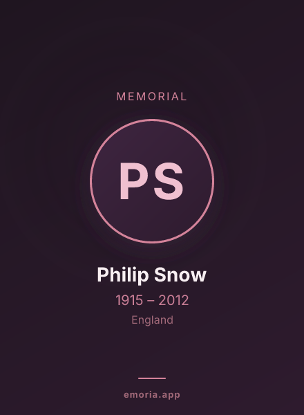Memorial portrait of Philip Snow