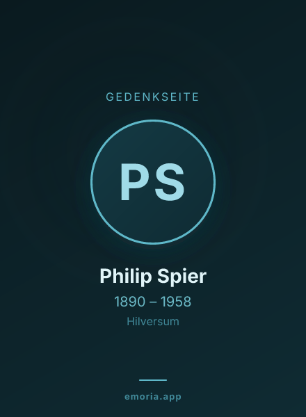 Gedenkportrait von Philip Spier