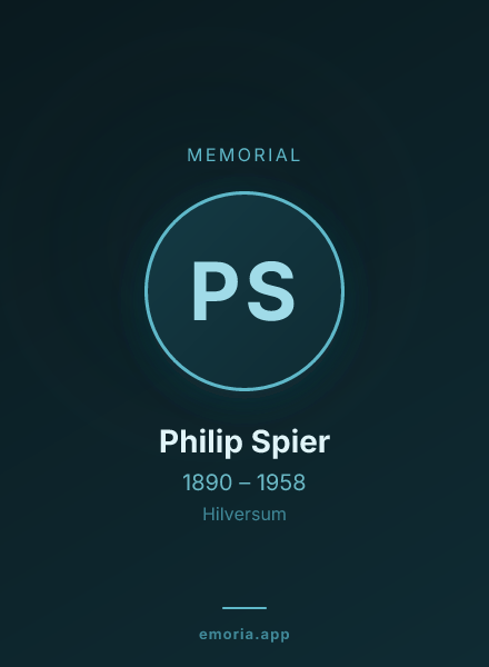 Memorial portrait of Philip Spier