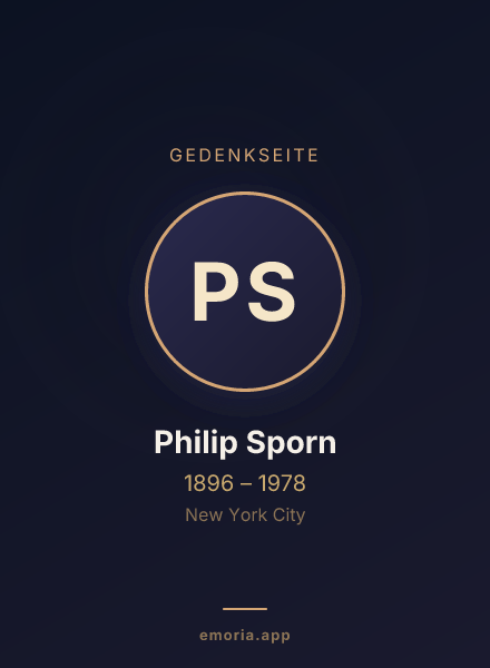 Gedenkportrait von Philip Sporn