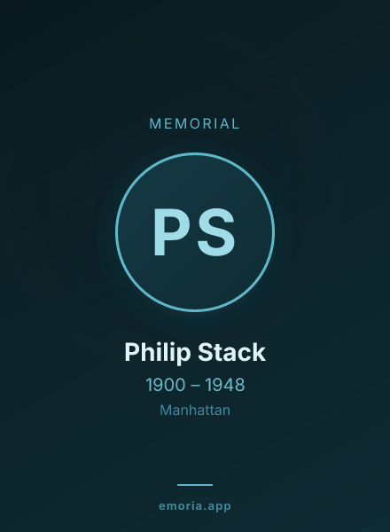 Memorial portrait of Philip Stack