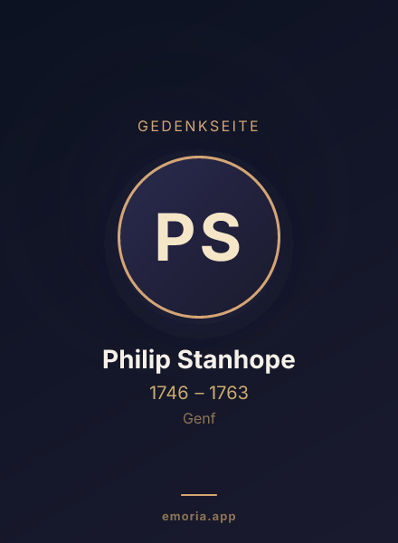 Gedenkportrait von Philip Stanhope