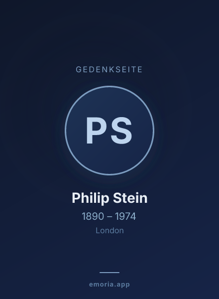 Gedenkportrait von Philip Stein