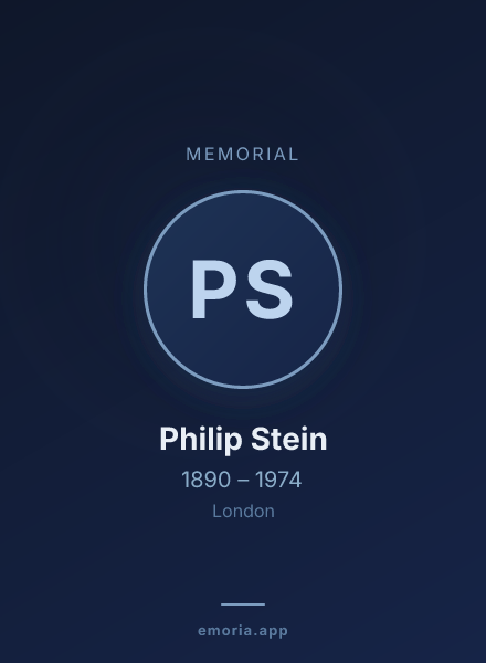 Memorial portrait of Philip Stein