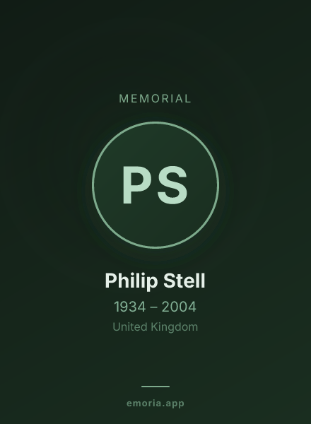 Memorial portrait of Philip Stell