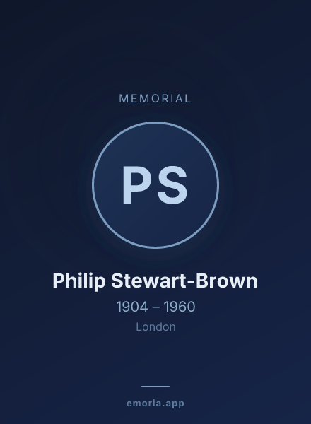 Memorial portrait of Philip Stewart-Brown
