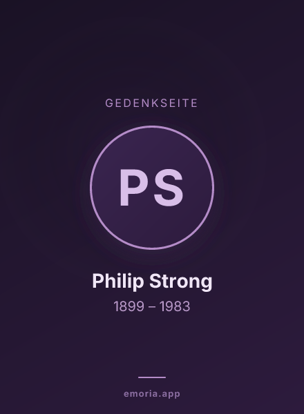 Gedenkportrait von Philip Strong