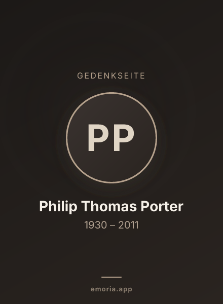 Gedenkportrait von Philip Thomas Porter