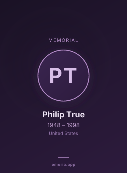 Memorial portrait of Philip True