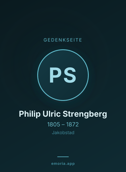 Gedenkportrait von Philip Ulric Strengberg