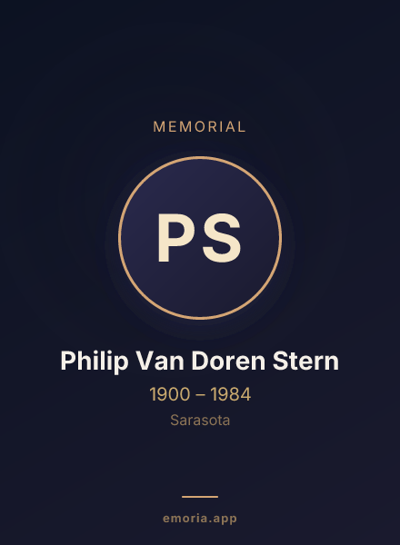 Memorial portrait of Philip Van Doren Stern
