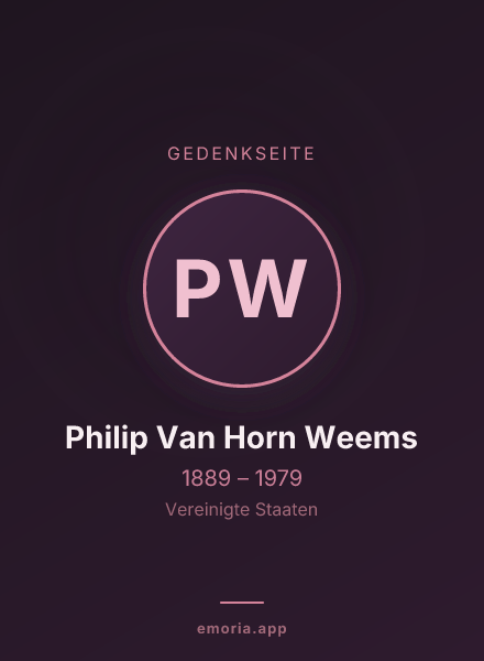 Gedenkportrait von Philip Van Horn Weems