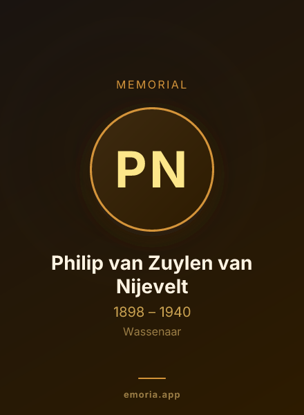 Memorial portrait of Philip van Zuylen van Nijevelt