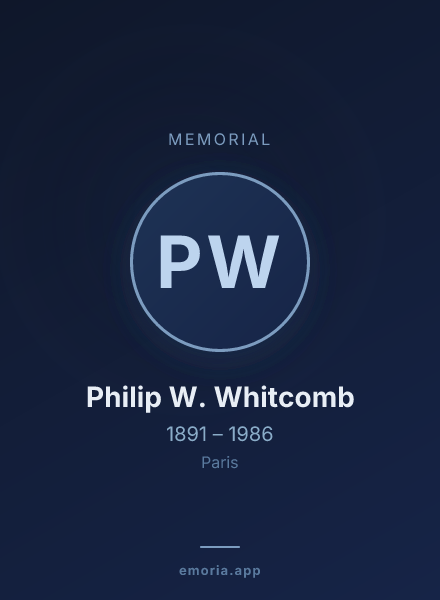 Memorial portrait of Philip W. Whitcomb