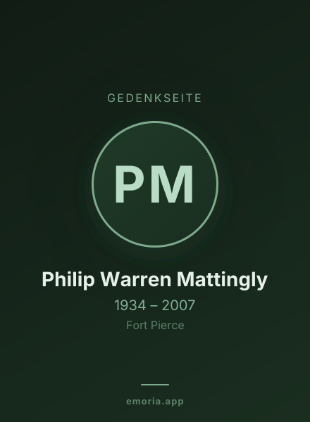 Gedenkportrait von Philip Warren Mattingly