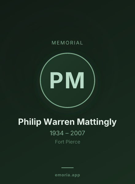 Memorial portrait of Philip Warren Mattingly