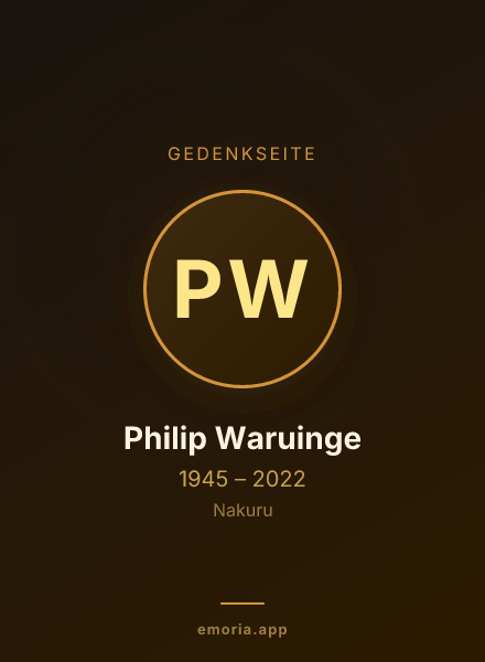 Gedenkportrait von Philip Waruinge