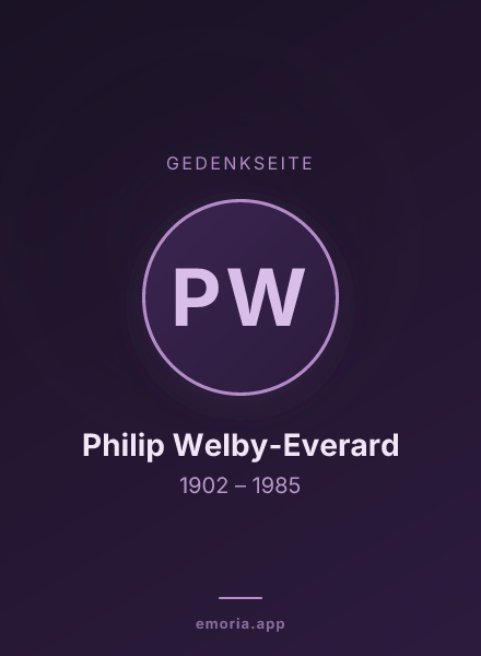 Gedenkportrait von Philip Welby-Everard