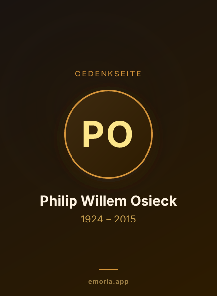 Gedenkportrait von Philip Willem Osieck