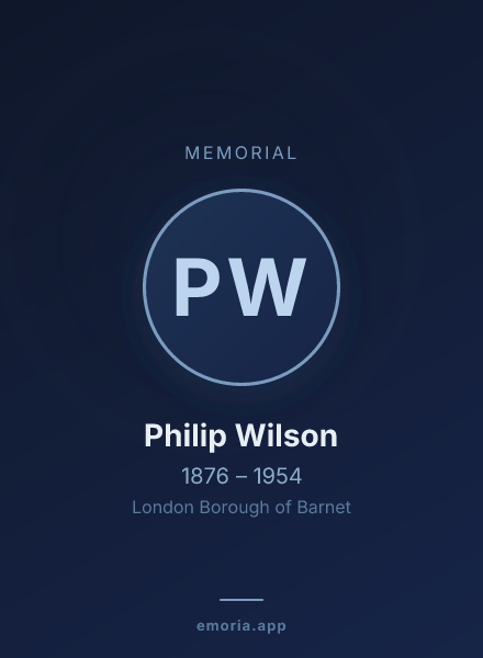 Memorial portrait of Philip Wilson