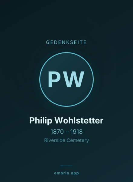 Gedenkportrait von Philip Wohlstetter