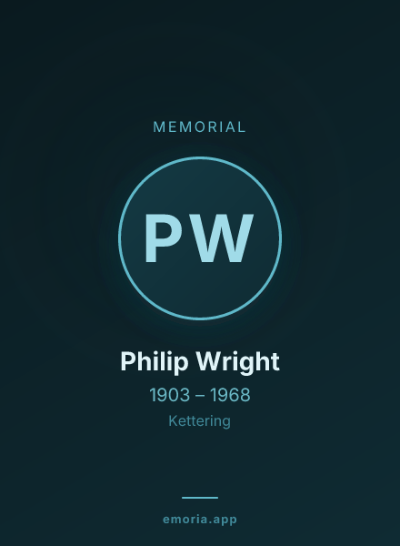 Memorial portrait of Philip Wright