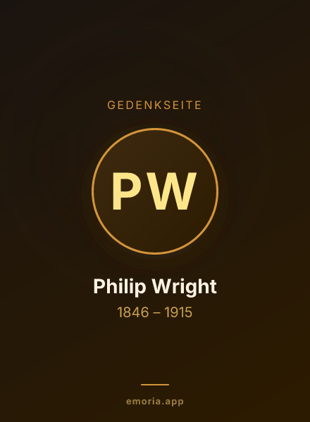 Gedenkportrait von Philip Wright