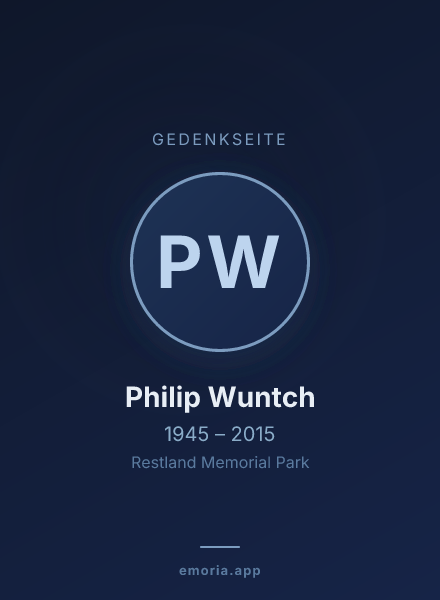 Gedenkportrait von Philip Wuntch