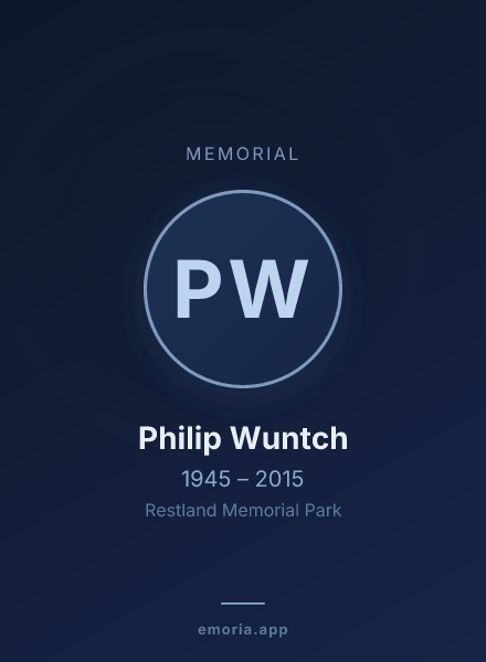 Memorial portrait of Philip Wuntch