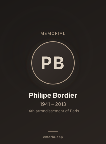 Memorial portrait of Philipe Bordier