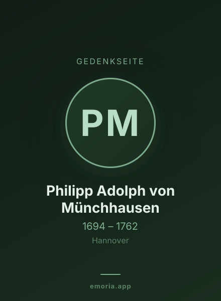Gedenkportrait von Philipp Adolph von Münchhausen