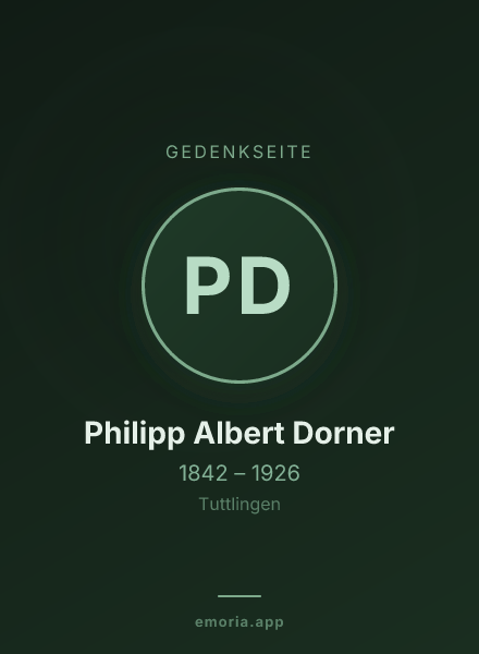 Gedenkportrait von Philipp Albert Dorner