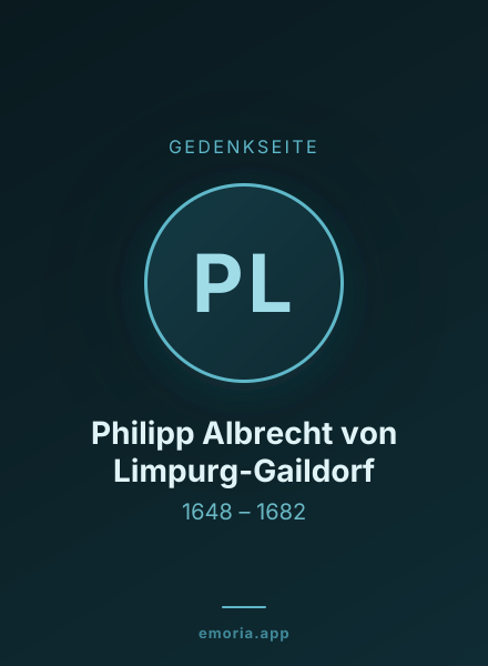 Gedenkportrait von Philipp Albrecht von Limpurg-Gaildorf