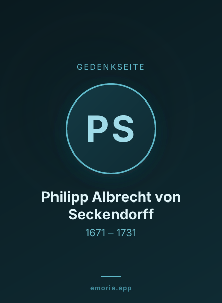 Gedenkportrait von Philipp Albrecht von Seckendorff