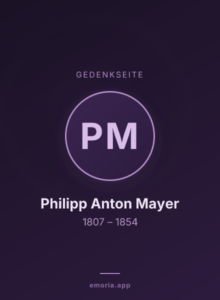 Gedenkportrait von Philipp Anton Mayer